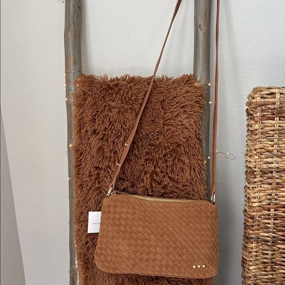 Pretty Simple Suede Harper Hobo Shoulder Bag/Camel